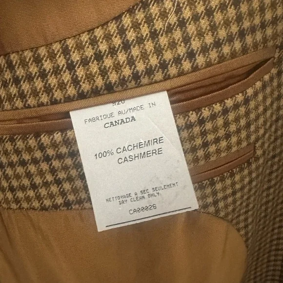 Arnold Brant 100% Cashmere Men's Checkered Blazer